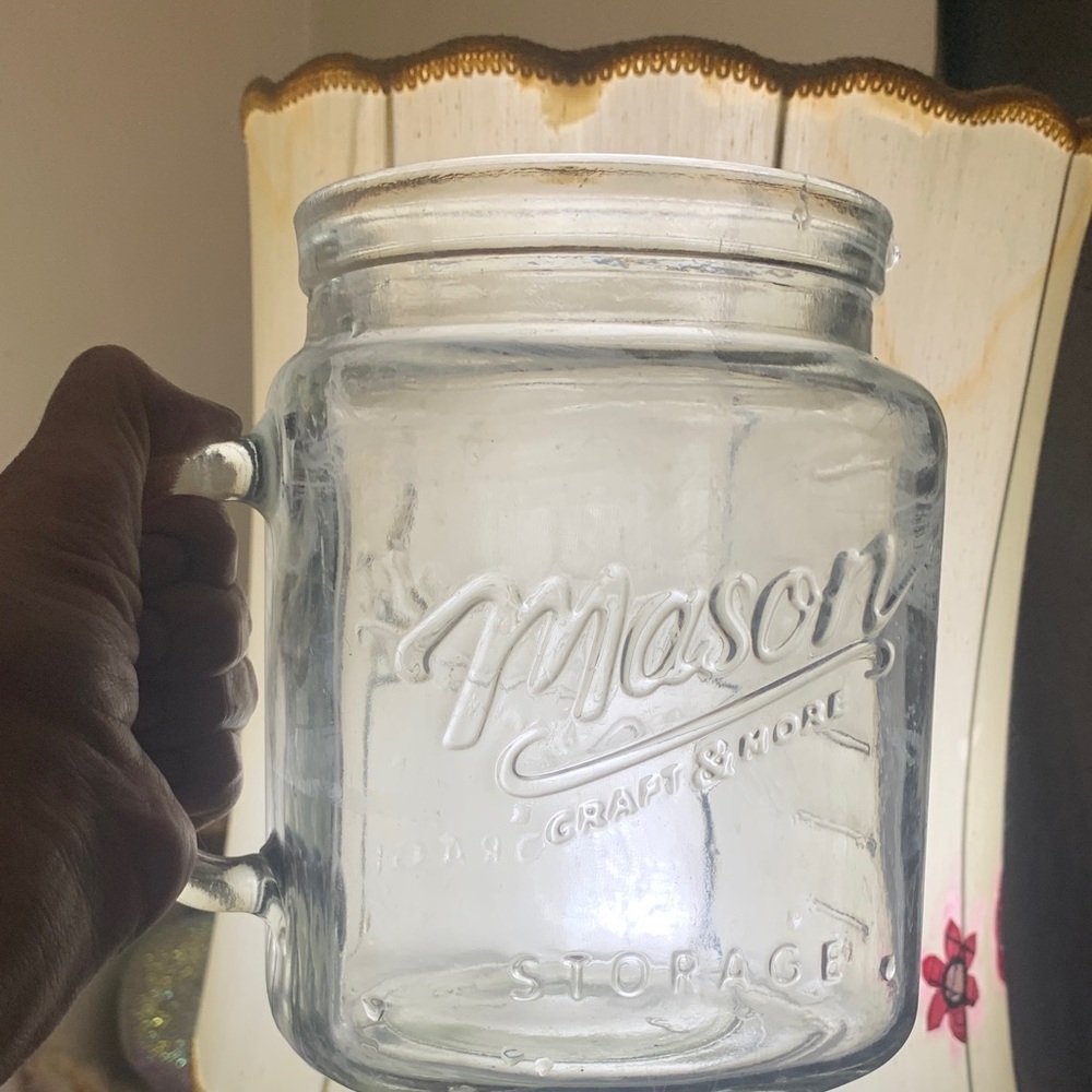 Mason Transparent Glass Storage Jug